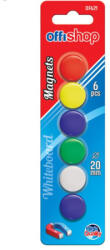 OffiShop Magneti pentru frigider sau tabla magnetica, diametru 2 cm, set 6 bucati, multicolor (JOC41637)