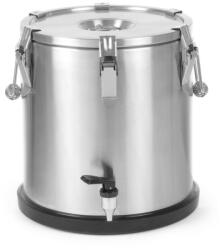 HENDI Szigetelt hordozható ételtárolóedény - csappal - Profi Line - 20L -Ezüst - ⌀330x(H)360mm - HENDI 710227