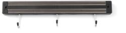 Hendi Késtartó mágnes akasztókkal - 3 kampó - Fekete - (L)340mm - HENDI 820209