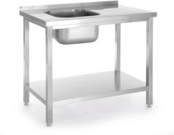 Hendi Rozsdamentes mosogatóasztal polccal - Budget Line - 800x600x(H)850mm - HENDI 817001