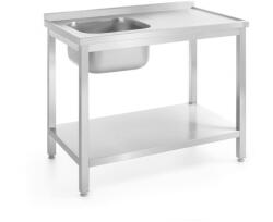 Hendi Rozsdamentes mosogatós asztal polccal - Kitchen Line - Bal - 1000x700x(H)850mm - HENDI 812945