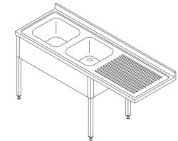 Maxima Mosogatógépasztal mosogatóval - 200 x 70cm - Balra - Maxima 9394003