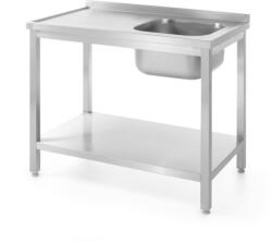 Hendi Rozsdamentes egy mosogatós asztal polccal - Kitchen Line - jobb oldal - 1000x600x(H)850mm - HENDI 811870