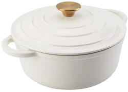 Perfect Home Oală din fontă emailată, 28 cm, 6 l, albă