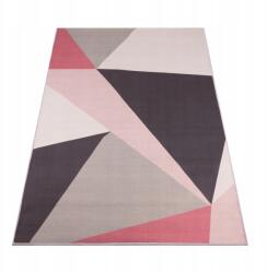 Elsimone Carpet Rózsaszürke Szőnyeg 200X300 CM Geometriai Moderne Mintás Csúszásmentes Divatos (DYWANEO diamond)