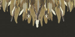  Eijffinger MUSEUM 307411 FANCY FEATHER Vintage Díszes madártoll kompozíció fekete arany azines falpanel (307411)