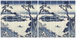  Kilátás a SUWO-KO tóra - lenyűgöző idilli japán panoráma fehér kék árnyalatok falpanel (296487)