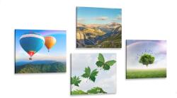 Dovido Set tablouri zborul cu balonul deasupra peisajului - 4x 60x60