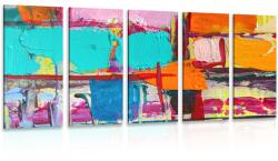 Dovido Tablou 5-piese opera de arta în design abstract - 150x75