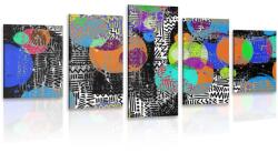 Dovido Tablou 5-piese compoziție abstractă - 200x100