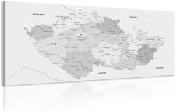 Dovido Tablou hartă elegantă gri a Cehiei - 60x30