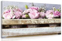 Dovido Tablou flori într-o cutie de lemn fără inimă - 60x40