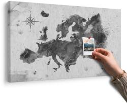 Dovido Tablou pe plută retro harta Europei în design alb-negru - 120x80 color mix