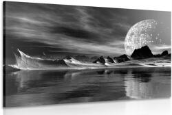 Dovido Tablou peisajul futurist în design alb-negru - 120x80