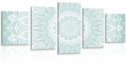Dovido Tablou 5-piese Mandala armonie pe un fundal albastru - 200x100