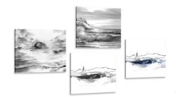 Dovido Set tablouri mare în imitație de pictură în ulei - 4x 60x60