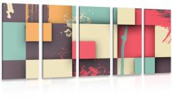 Dovido Tablou 5-piese textură abstractă - 150x75