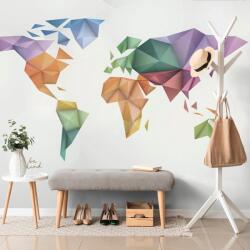 Dovido Tapet harta lumii colorată în stil origami - 392x264