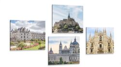 Dovido Set tablouri monumente istorice - 4x 60x60