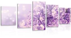 Dovido Tablou 5-piese floare violetă de liliac - 200x100