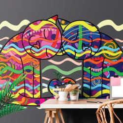 Dovido Tapet autoadeziv pisici îndrăgostite în stil pop art - 147x270