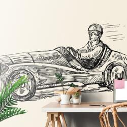 Dovido Tapet autoadeziv mașini de curse în design retro - 196x270