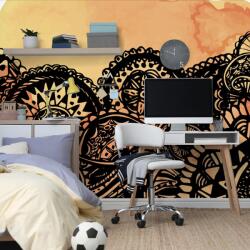 Dovido Tapet autoadeziv Mandala acuarel portocaliu - 196x270