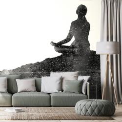Dovido Tapet meditația femeii în design alb-negru - 98x66