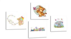 Dovido Set tablouri animăluțe colorate - 4x 40x40