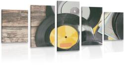 Dovido Tablou 5-piese discuri vechi de gramofon - 200x100
