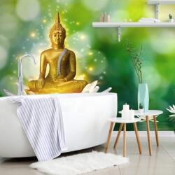 Dovido Tapet autoadeziv Buddha auriu pe o floare de lotus - 490x330
