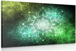 Dovido Tablou Mandala cu un fundal galactic în nuanțe de verde - 30x20