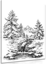 Dovido Tablou peisajul de basm în alb-negru - 80x120