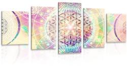 Dovido Tablou 5-piese Mandala interesantă - 200x100