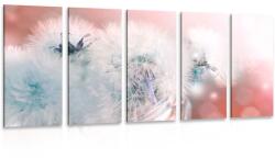 Dovido Tablou 5-piese păpădie cu elemente abstracte - 200x100