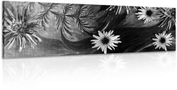 Dovido Tablou flori pe fundal alb-negru - 90x30
