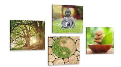 Dovido Set tablouri Feng Shui în design verde - 4x 60x60 - dovido - 452,67 RON