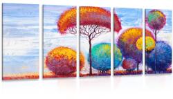 Dovido Tablou 5-piese pădure de toamnă - 150x75