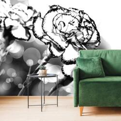 Dovido Tapet garoafă în design alb-negru - 490x330