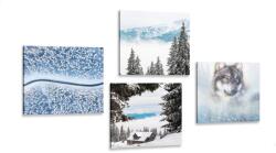 Dovido Set tablouri lupul în pădure misterioasă - 4x 60x60