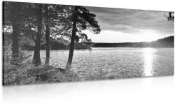 Dovido Tablou lac de munte alb-negru - 80x40 - dovido - 192,12 RON