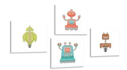 Dovido Set tablouri echipă de roboți - 4x 60x60