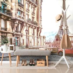 Dovido Tapet autoadeziv vedere la Turnul Eiffel de pe strada Parisului - 490x330