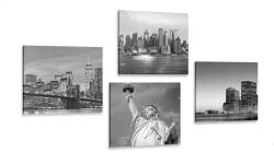 Dovido Set tablouri New York în design alb-negru - 4x 60x60