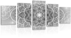 Dovido Tablou 5-piese Mandala orientală în design alb-negru - 200x100 - dovido - 501,86 RON