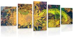 Dovido Tablou 5-piese artă abstractă colorată - 200x100