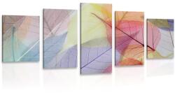 Dovido Tablou 5-piese vene pe frunze colorate - 150x75