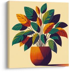 Dovido Tablou frunze tropicale în tonuri calde - 30x30