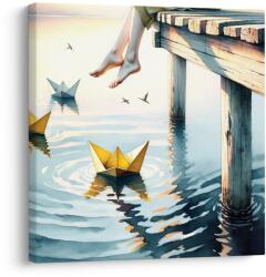Dovido Tablou relaxare pe ponton la lac - 20x20