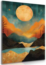Dovido Tablou apus de soare abstract cu atingere de lux - 80x120